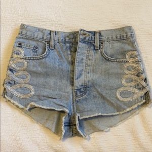 CARMAR denim shorts with silver detailing